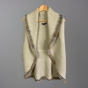 Alberto Manali Wool & Rabbit Fur Sweater Vest Women’s M Quiet Luxury Old Money